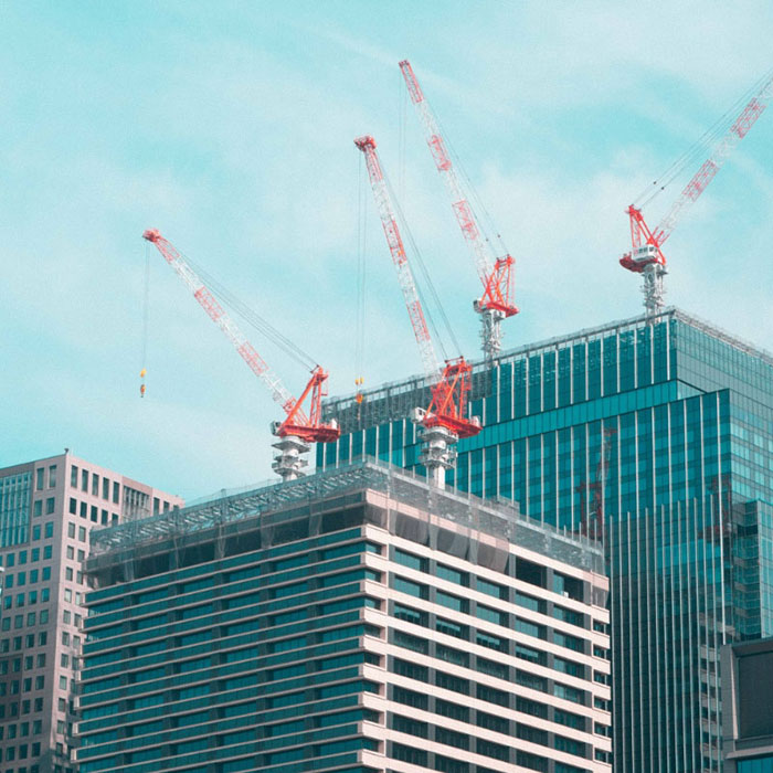 cranes on buildings