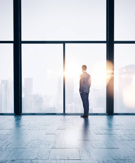 Person in building